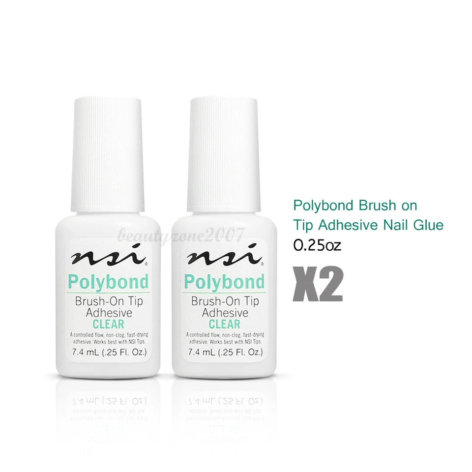 nsi Polybond 刷尖胶指甲胶 0.25 盎司(2 件装) — 第 1/1 张图片