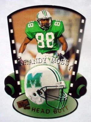 1998 Press Pass Head Butt Die Cut Randy Moss RC #HB7 Rookie Card Chase Insert - Image 1 of 4