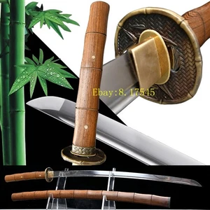Espada Samurai Japonesa Katana Nudo de Bambú SAYA Madera de Pera Afilada de Acero de Alto Carbono - Imagen 1 de 9
