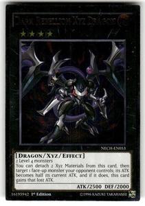 Yugioh Drago Xyz Ribellione Oscura NECH-EN053 Ultima Rara 1° Edizione NM - Foto 1 di 2