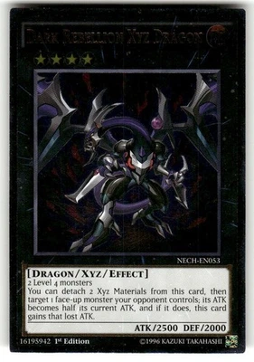 Yugioh Dark Rebellion Xyz Dragon NECH-EN053 Ultimate Rare 1st Ed NM - Image 1 of 2