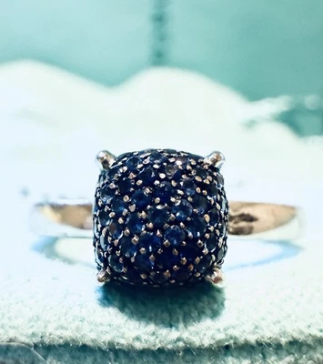 Anillo Tiffany & Co. Oro Blanco 18k Paloma Picasso Pila de Azúcar Zafiro Azul Banda Foto 1 de 4