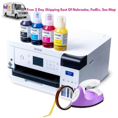 Epson SureColor F170 Dye-Sublimation  Printer + Tape + Mini Iron + Sub  Paper - Image 1 of 4