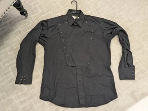 VTG Panhandle Slim BIB Yoke Shirt Mens 16.5 L Black Cowboy Western Long Sleeve - Picture 1 of 7