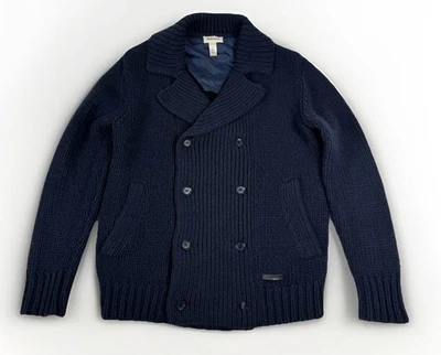 Diesel Wool Acrylic Double Breasted Button Knit Sweater Mens Sz XL Navy Blue Y2K - Image 1 of 4