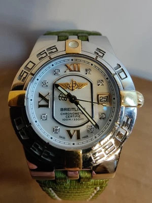 Breitling Starliner Cuarzo Oro 18k Acero Diamante Esfera B71340 Correa de Cuero Foto 1 de 4