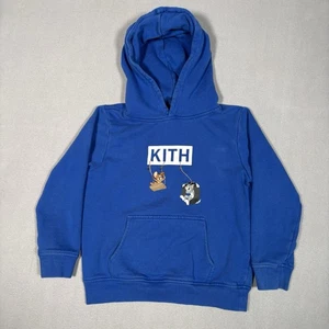 Kith x Tom and Jerry Blue Long Sleeve Hoodie Youth Size 8/9 Cartoon - Foto 1 di 7
