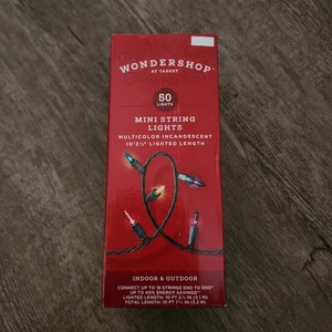 New Multicolor Mini Lights 13' 50 Lights Ea Indoor/Outdoor Christmas Wonders - Picture 1 of 3