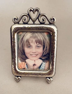 BRIGHTON Good Times HP050 Silver plate Heart 2 x 2.5 inch Portrait PICTURE FRAME - Picture 1 of 5