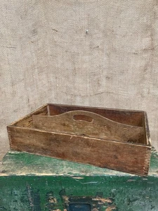 Rustic Wooden Cutlery Tray - Farmhouse - Cottage Style - Caddy - Picture 1 of 8