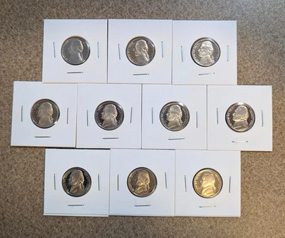 1980 to 1989 PROOF Jefferson Nickels 10 Coins - 704 - Image 1 of 4
