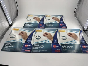Lot Of 5 Avery 11490 5 Big Tab Print & Apply Clear Label Dividers - Picture 1 of 2