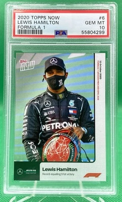 2020 Topps Now #6 Lewis Hamilton Formula 1 PSA 10 - Image 1 of 4