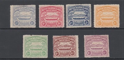 Juego Solomon británico 1907. SG 1-7, bisagras pesadas Foto 1 de 2