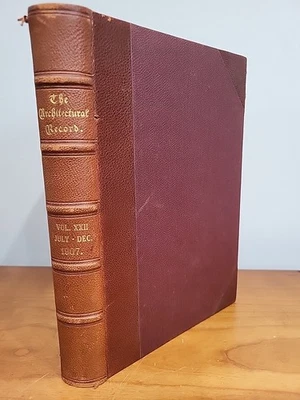 Architectural Record Leather Bound 1907 July - Dec. Illustrated Architecture  - Image 1 of 4