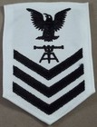 US Navy Petty Officer 1st Class Fire Control Technician White Polyester Rate
