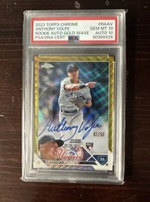 2023 Topps Chrome, Anthony Volpe, Gold Wave Refractor Auto /50, PSA 10/10 POP 1