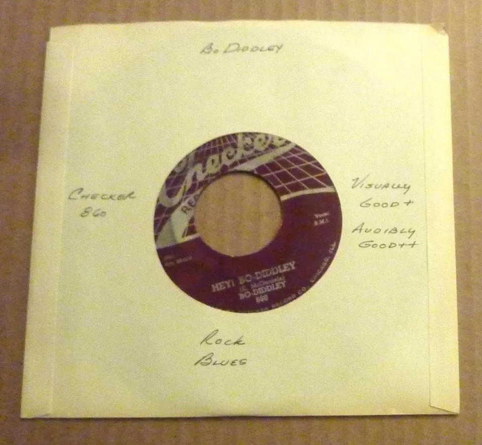 7" 45 RPM RECORD by BO DIDDLEY "HEY! BO DIDDLEY" (1957) ROCK, BLUES / CHECKER - Image 1 of 3