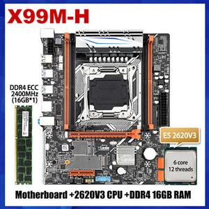 Juego de placas base X99M-H con CPU Xeon E5 2620V3 LGA2011-3 y DDR4 16 GB ECC REG RAM - Imagen 1 de 11