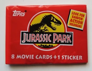 Tarjetas coleccionables Jurassic Park 1992 serie de colección Topps ¡solo un paquete único! 8 tarjetas - Imagen 1 de 2