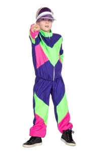 Trainingsanzug 80s für Kinder Karneval Kostüm Fastncht Fasching - Bild 1 von 1