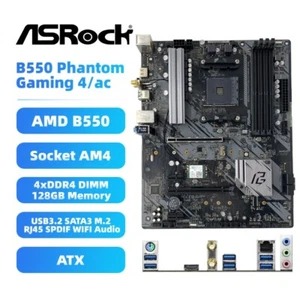 Placa madre AMD B550 ASRock B550 PHANTOM GAMING 4/AC AM4 DDR4 para Ryzen 7 5800X - Imagen 1 de 10