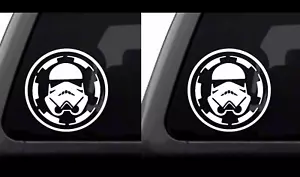 STAR WARS Stormtrooper Two 5" White Vinyl Decals The Force Awakens Car Windows - Foto 1 di 2