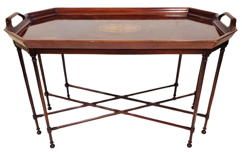 VINTAGE Traditional ENGLISH Style "SPIDER" Faux TRAY TABLE by COUNCILL Craftsmen Cover