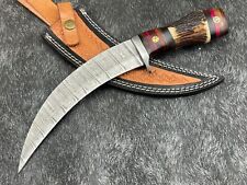 Custom Hand Made 13''Damascs Steel Blade kukri Hunting Knife W/L/Sheath BL-1955