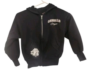 Hanes "Carrillo Cougars" Sz Youth S Hoodie, Zip Front, Pockets, Black - Picture 1 of 8