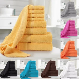 Set asciugamani balla 100% cotone egiziano qualità hotel 8 pezzi viso mani asciugamani bagno - Foto 1 di 32