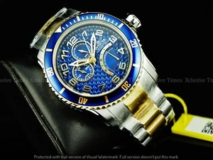 Invicta Herren 48mm Retrograde Pro Diver Scuba JR00 blaues Zifferblatt gold zweifarbig SS Uhr - Bild 1 von 8