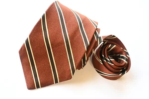 ALTEA MEN'S TIE BROWN/STRIPED Width: 3.7/8" Length: 60" - Picture 1 of 3