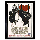 Charity War WWI German Pow Fund Relief Prison Poster Wall Art Print Framed 12x16