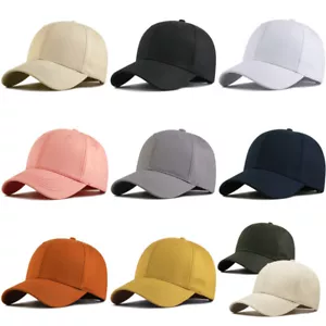 Men Women Large Head Oversize Big Baseball Cap Structured Hat XL 60cm+ Solid - Picture 1 of 22