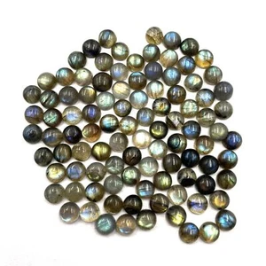 Natürlicher Labradorit runder Cabochon lose Edelsteine Lot 65 Stck. 7 mm 100 Karat - Bild 1 von 6