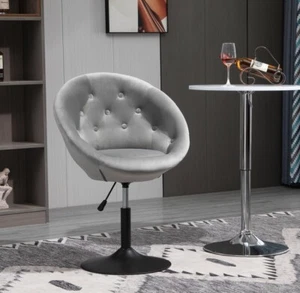 Velvet Swivel Tub Tufted Accent Chair- Grey - Picture 1 of 7