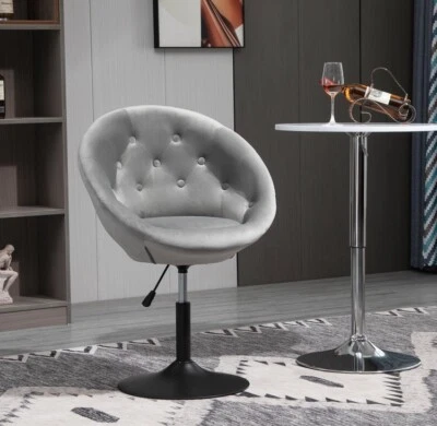 Velvet Swivel Tub Tufted Accent Chair- Grey - Image 1 of 4