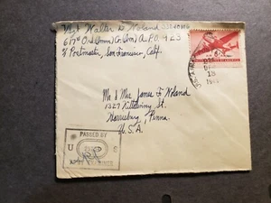 APO 923 BRISBANE, AUSTRALIA 1943 Censored WWII Army Cover 617th ORD Co Avn - Picture 1 of 2