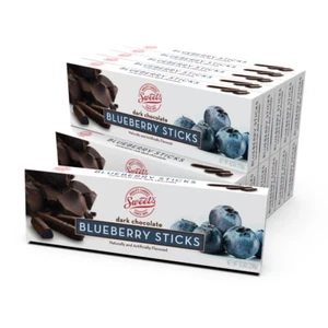 (3) Sweets Candy Sticks Dark Chocolate Blueberry Sticks - Picture 1 of 6