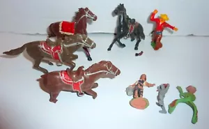 Vintage Native Cowboys and Horses (8) - German & USA - Early - Some Loss - Picture 1 of 13