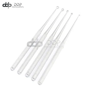 5-teiliges Set BUCK Ohr Küretten 6-1/2" STUMPFE Str ENT chirurgische Instrumente - Bild 1 von 3