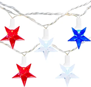 Star String Lights Red White and Blue String Lights, 13.6FT Indoor 4Th of July L - Picture 1 of 12