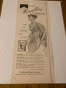 Vintage 1951 La Resista Corset Company Wrapture Pin Up Art ad - Picture 1 of 1