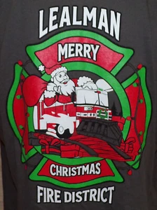 FIRE DEPT RESCUE LEALMAN FLORIDA MERRY CHRISTMAS SANTA XLT T-SHIRT EXTRA LARGE - Bild 1 von 5