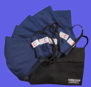 5 - Cherokee Workwear Antimicrobial/Fluid Barrier Reusable Face Mask Navy S/M - Picture 1 of 5