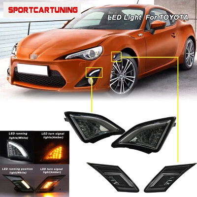 Smoked LED Turn Signal Light + Side Marker Lamp For 2013-up Toyota 86 Scion FR-S - Image 1 of 4
