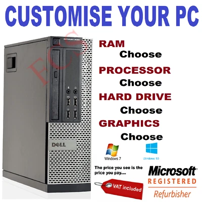 Fast Dell Optiplex Desktop PC I3 I5 4GB 8GB HDMI Windows 10 & 7 SSD HDD - Image 1 of 4