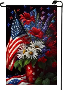 Patriotic 4th of July Garden Flag 12x18 Inch Double Sided for multicolor B - Picture 1 of 11