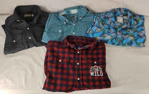 Roper/Route 66 Boys Size MEDIUM 8-10 Western Pearl Snap Button Up Shirt 4pc Lot - Picture 1 of 9